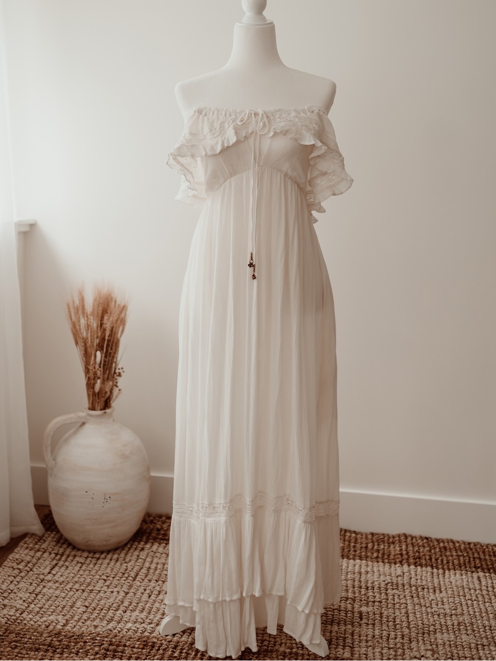 Off-Shoulder White Free People Dress